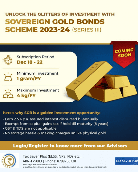 Unlock the Glitters of Investment with SGB 2023-24-1 | Tax Saver Plus