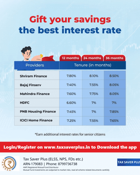 GIft your savings the best interest rates with CFD | Tax Saver Plus